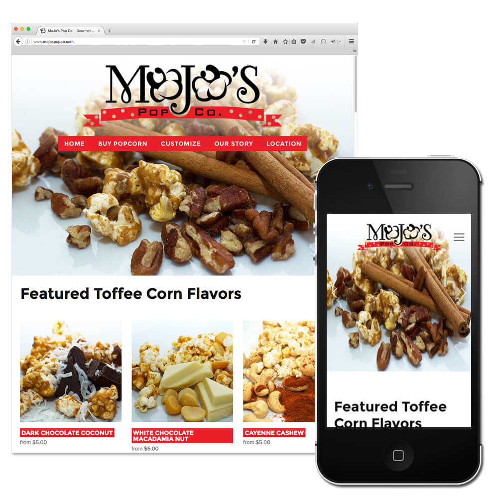 web design, mojos pop co.